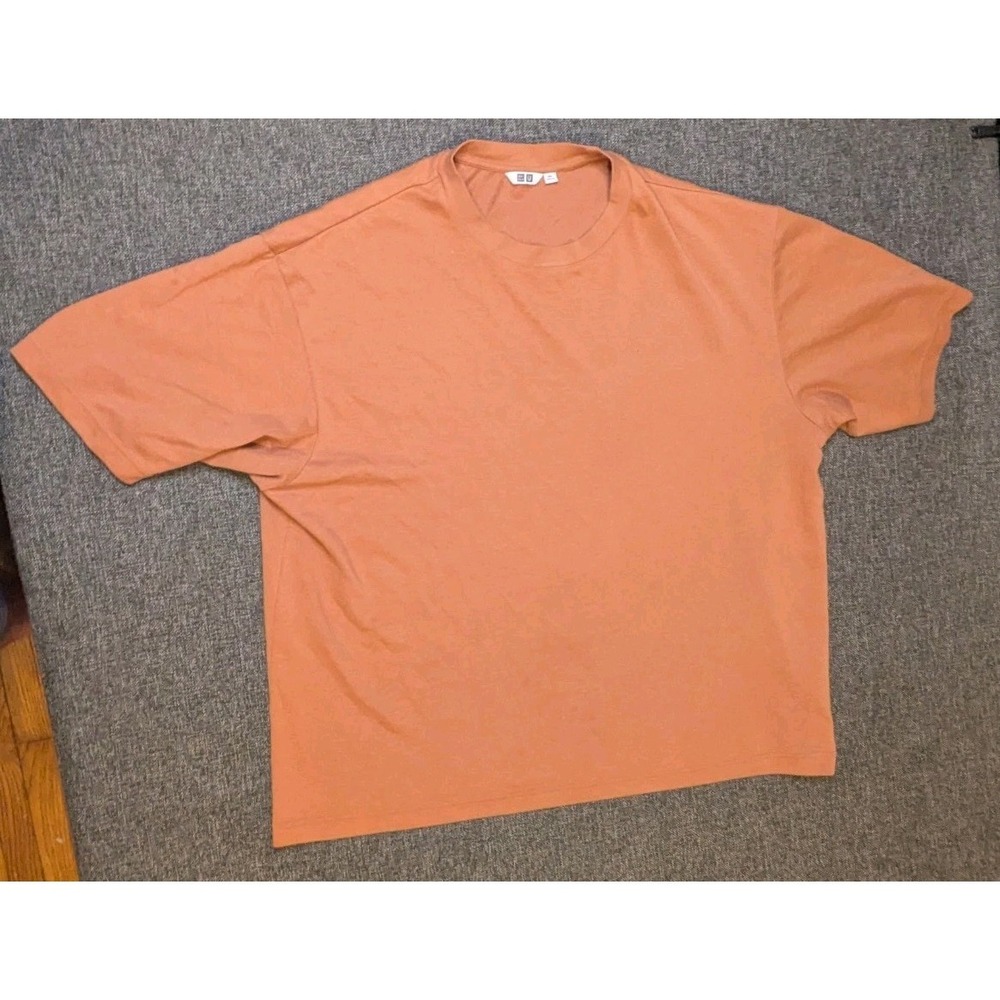 Uniqlo AIRism Cotton Short Sleeve T-Shirt Mens XXL Orangeish Brown Tee